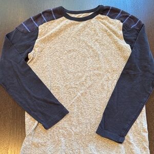 Crewcuts Gray and Navy Long Sleeve Tee
